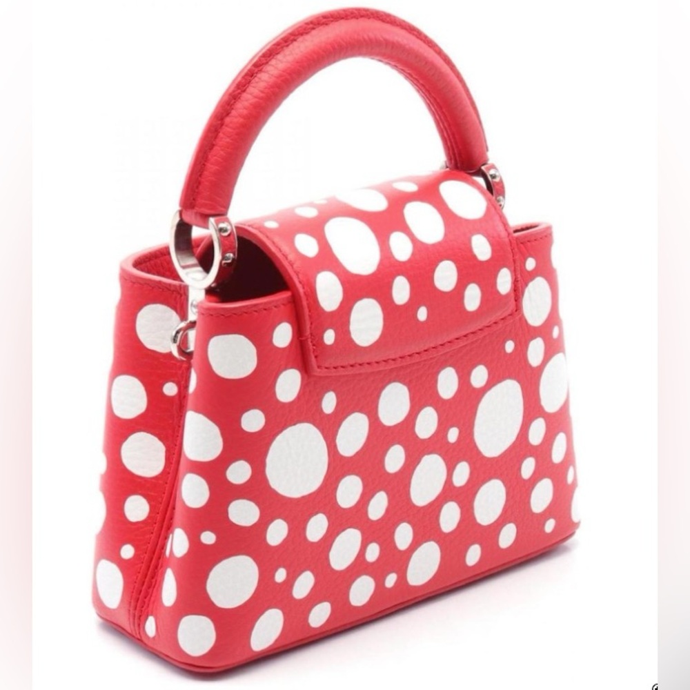 Authentic Louis Vuitton x Yayoi Kusama 2023 Capucines Mini Red with White dots - Picture 2 of 16